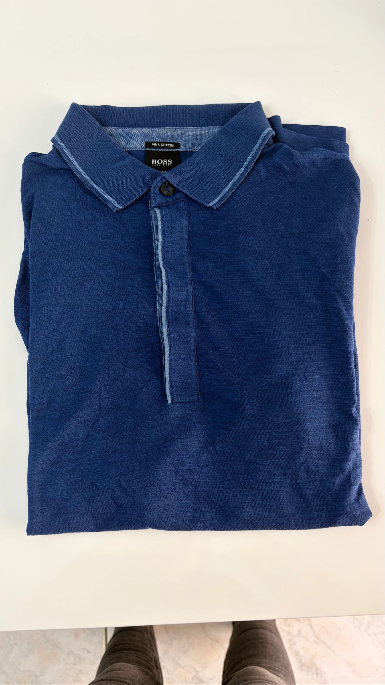 T-shirt Hugo boss  homme bleu foncé taille M - Regular Fit– Logo en bas 